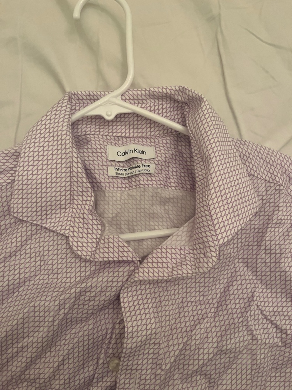 Calvin Klein Lavender Geometric Dress Shirt